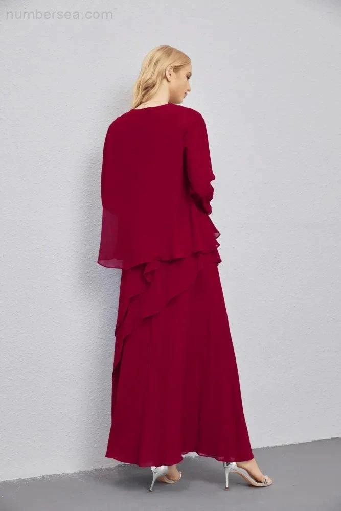 Mother of Bride Dresses with Open Front Lightweight Cardigan Formal Prom Gown 28081 (ZD16990)