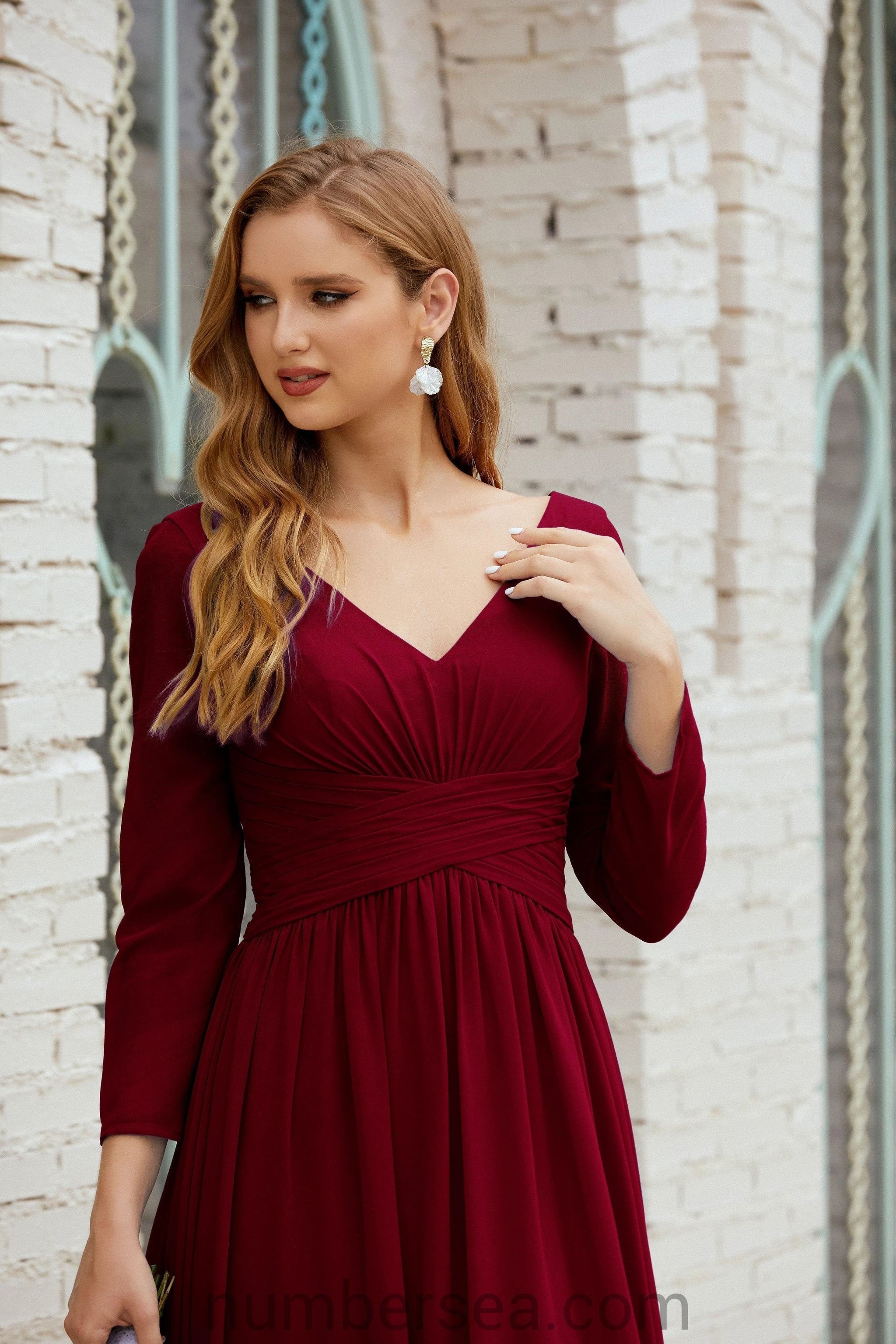Numbersea Bridesmaid Dress Chiffon Formal Party Dress Evening Dress 28016 by numbersea