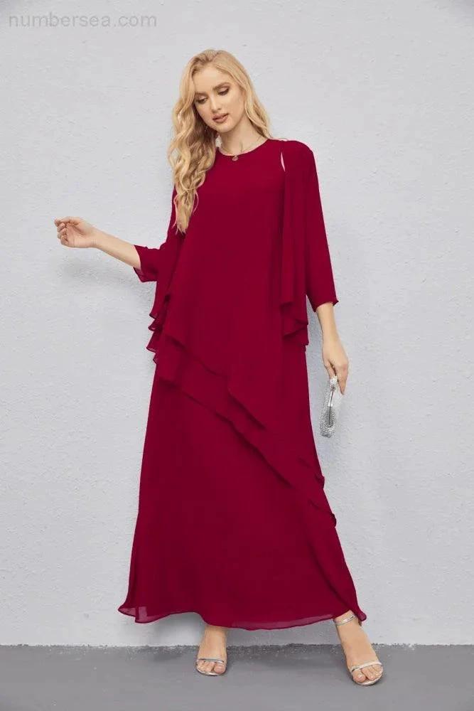 Mother of Bride Dresses with Open Front Lightweight Cardigan Formal Prom Gown 28081 (ZD16990)