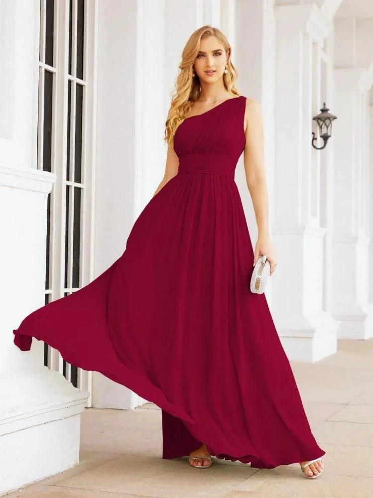 ZapDress One Shoulder Bridesmaid Dresses Long Maxi Formal Evening Party Prom Gowns 28061 (ZD17044)
