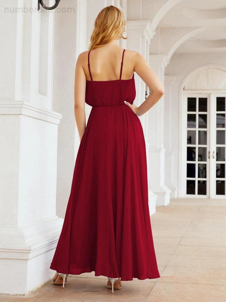 ZapDress Halter Long Bridesmaid Dresses Formal A line Juniors Dress 28029 (ZD17029)