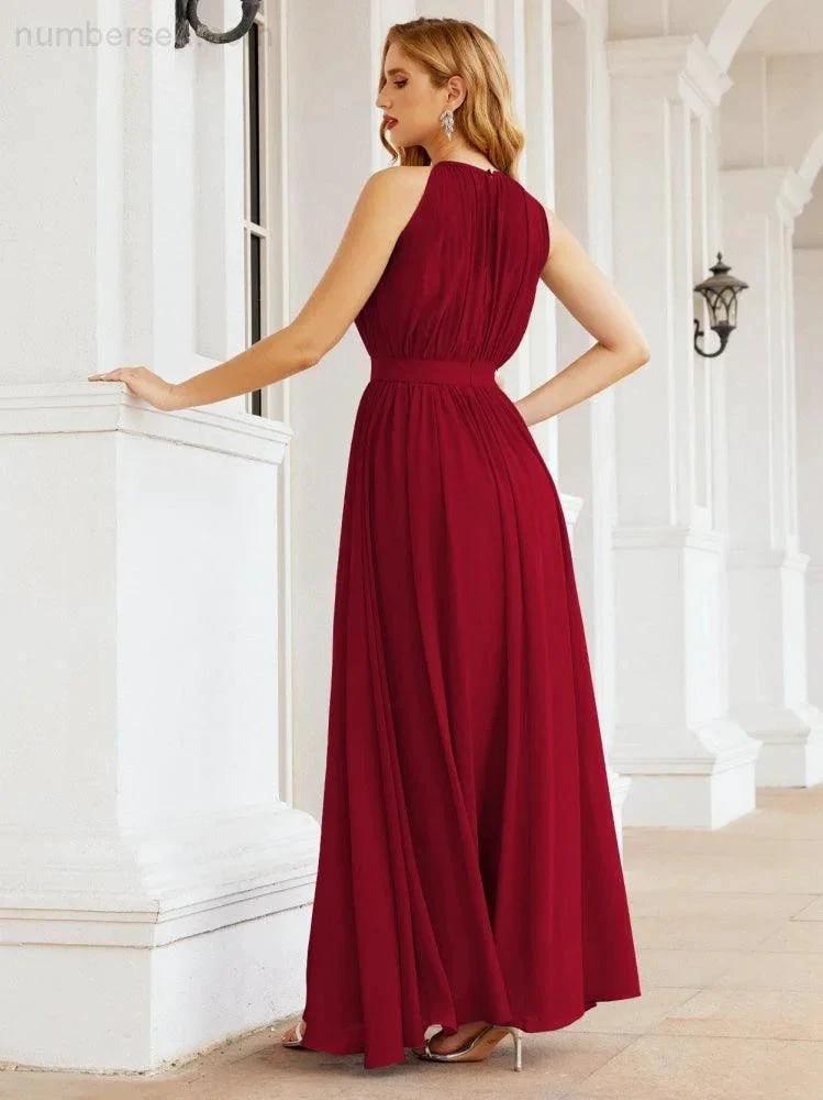ZapDress Halter Bridesmaid Dress Empire Waist Formal Evening Prom Gown for Mother of The Bride 28030 (ZD17026)