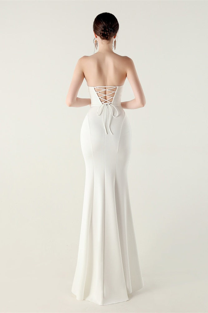 Strapless Sweetheart Pleated Modern Dress for Everyday Wear
