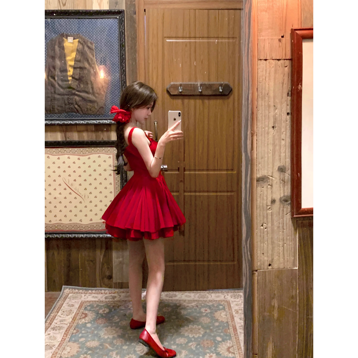 Stunning red princess dress for women, perfect for summer A145 - VelvetHem