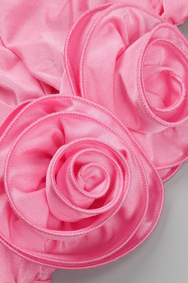 Flower Appliqu Cut Out Minidress