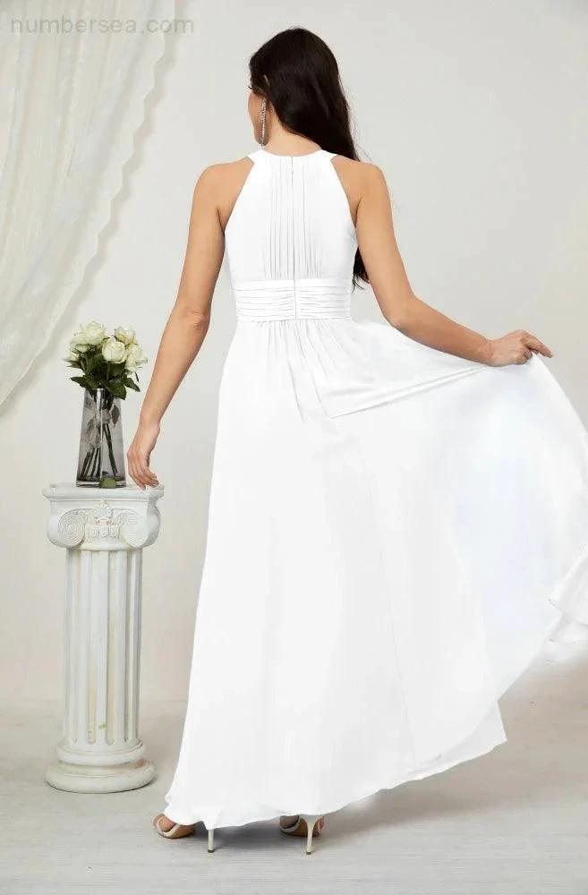 ZapDress Formal Party Gown Dress Chiffon Halter Long Sleeveless Bridesmaid Dresses 2802 (ZD16960)