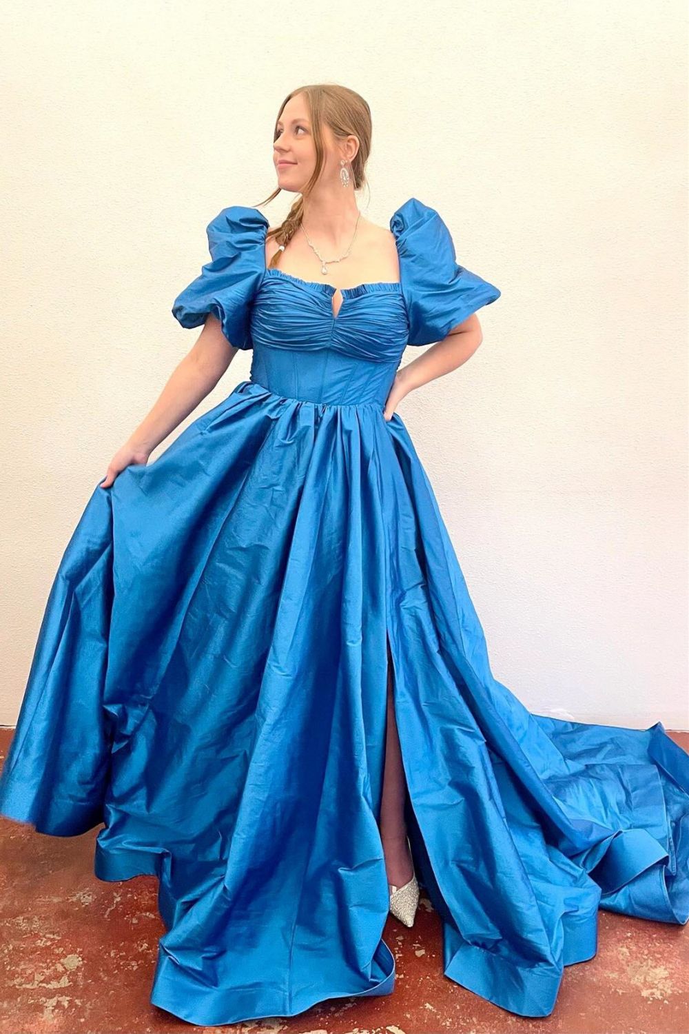 Trendy A Line Sweetheart Fuchsia Corset Prom Dress with Bowknot
