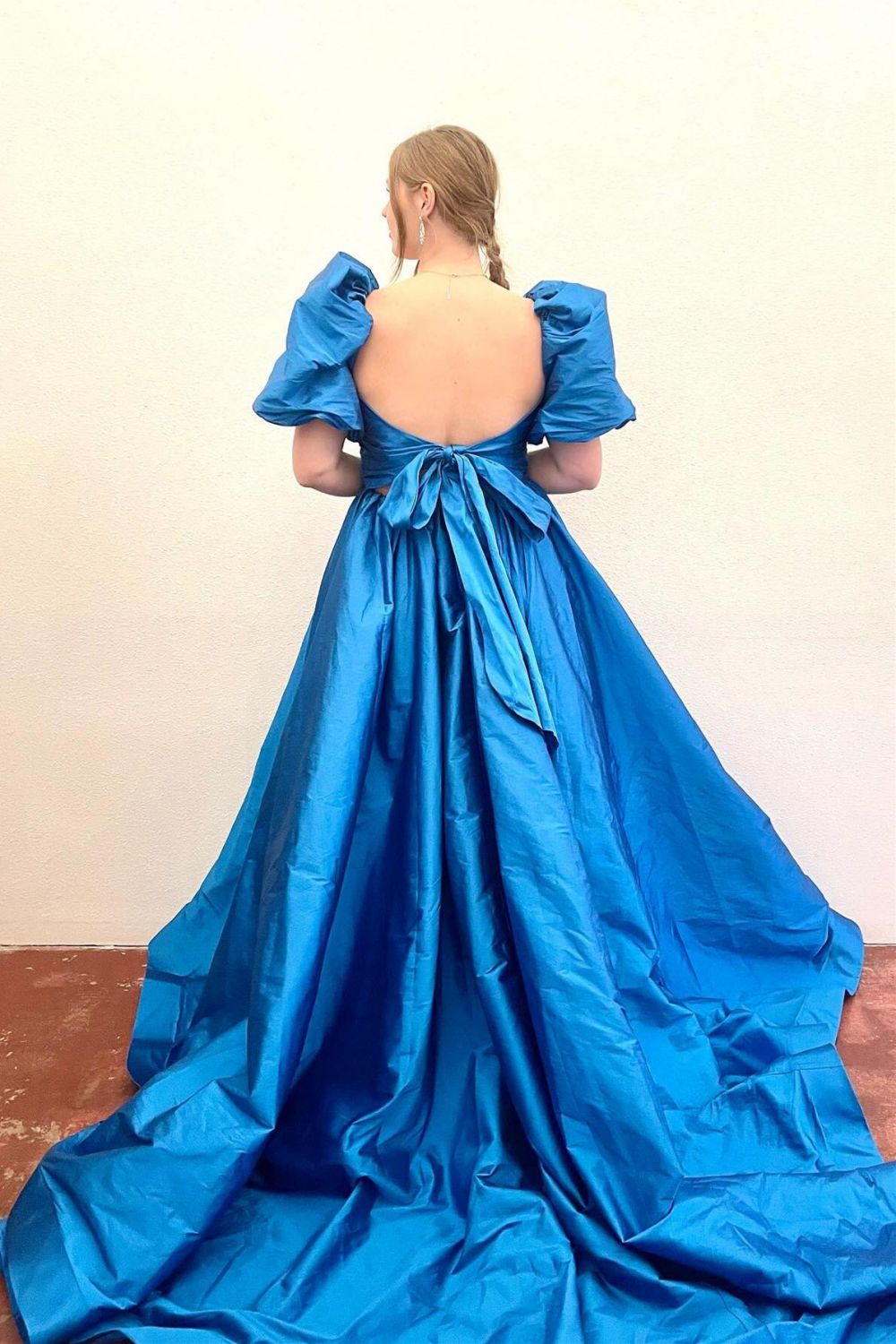 Trendy A Line Sweetheart Fuchsia Corset Prom Dress with Bowknot
