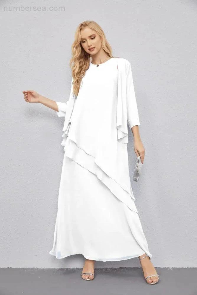 Mother of Bride Dresses with Open Front Lightweight Cardigan Formal Prom Gown 28081 (ZD16990)