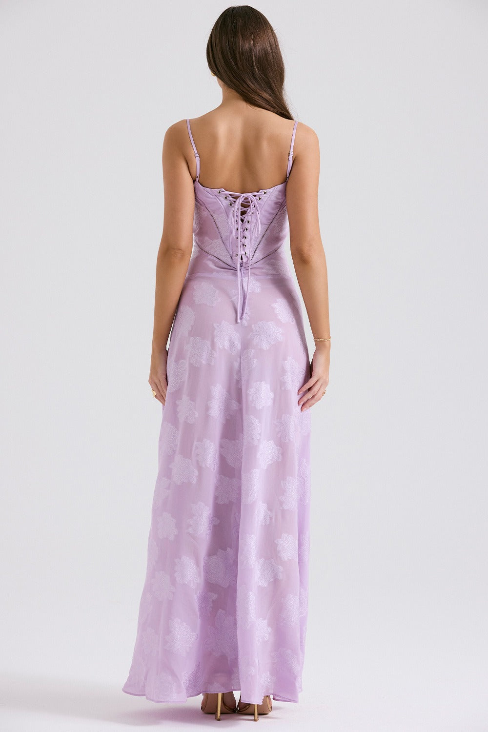 Lace Tie-Strap Romantic Maxi Dress - View 9 | VelvetHem