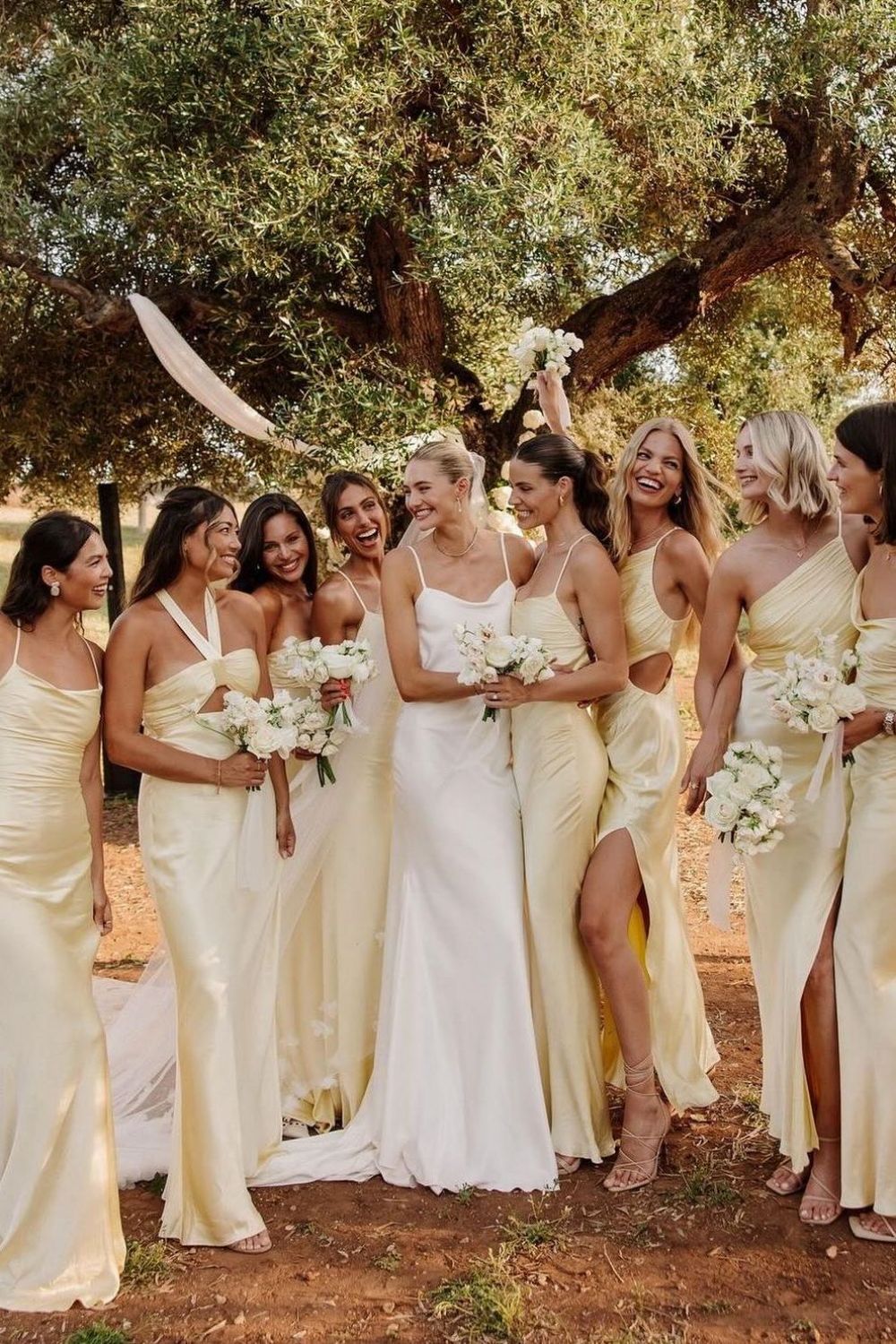 Simple Mermaid Spaghetti Straps White Long Wedding Dress - View 2 | VelvetHem