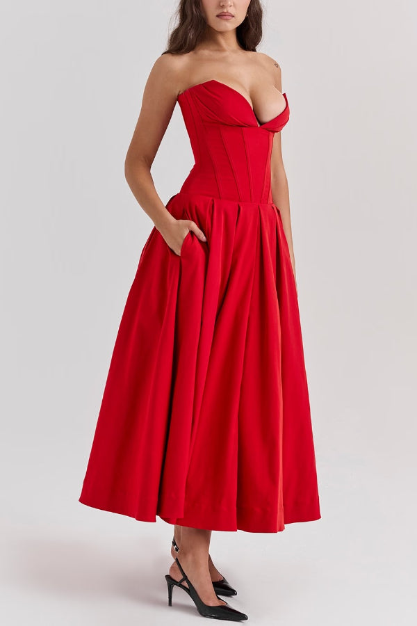 Lorelei Exclusive Strapless Midi Dress Premium Wardrobe Essential