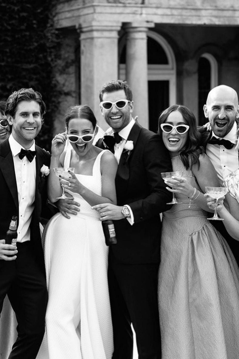 Elegant A Line Square Neck White Long Bridal Party Dress - View 5 | VelvetHem