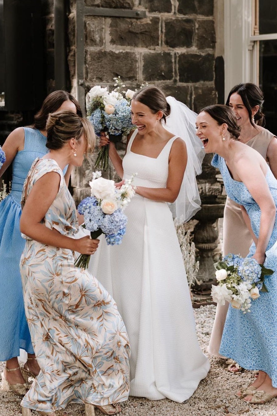 Elegant A Line Square Neck White Long Bridal Party Dress - VelvetHem