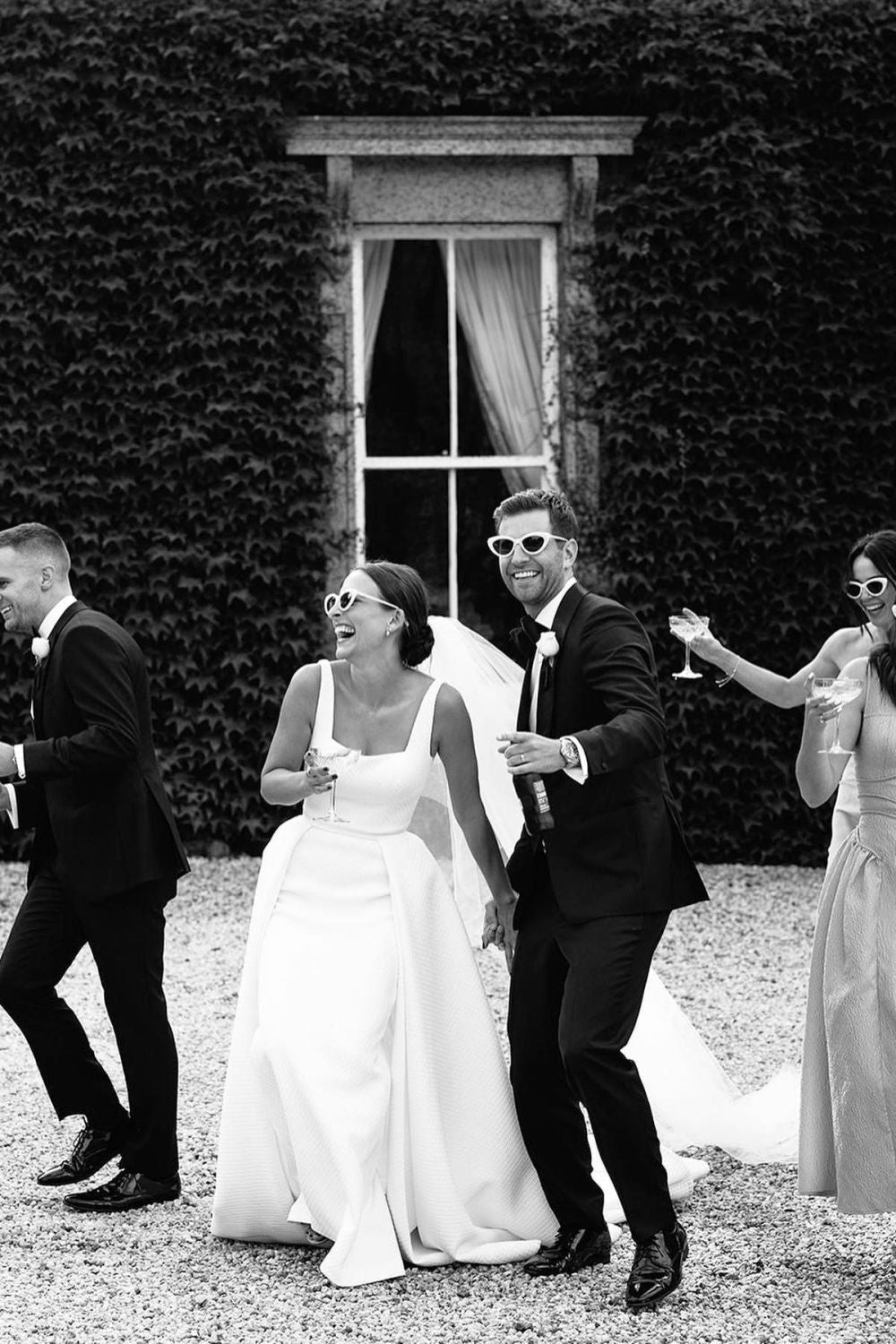 Elegant A Line Square Neck White Long Bridal Party Dress - View 4 | VelvetHem