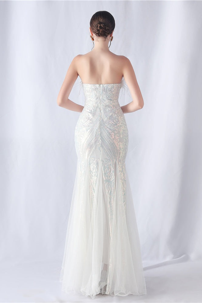 Ostrich Feather Sequin Dress with Relaxed Fit and Seasonal Wardrobe Essential