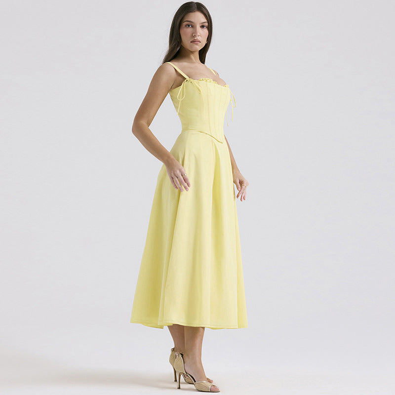 Sunflower Slit Dress Yellow