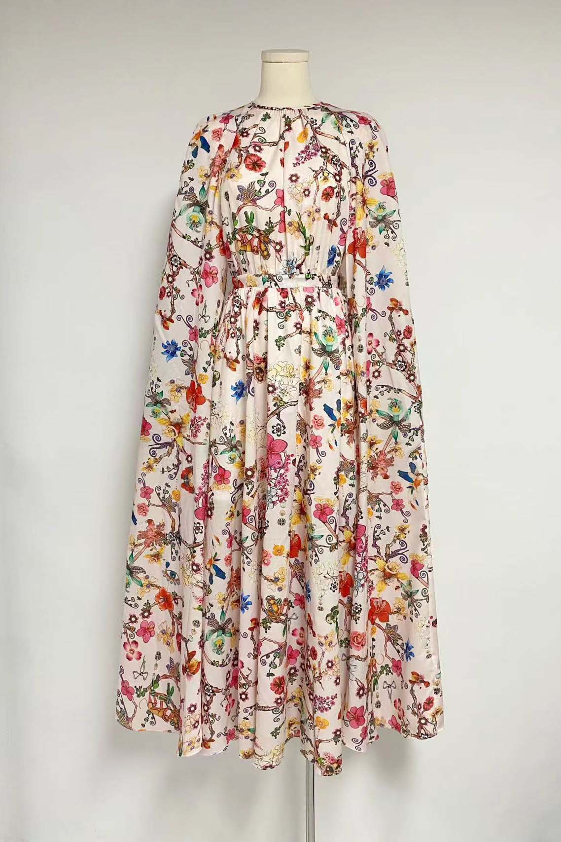 Gloria Statement Round Neck Cape Sleeve Maxi Dress Boutique Collection