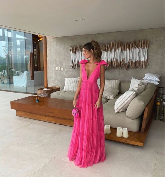 Pink Backless Prom Dress, Evening Dress - VelvetHem
