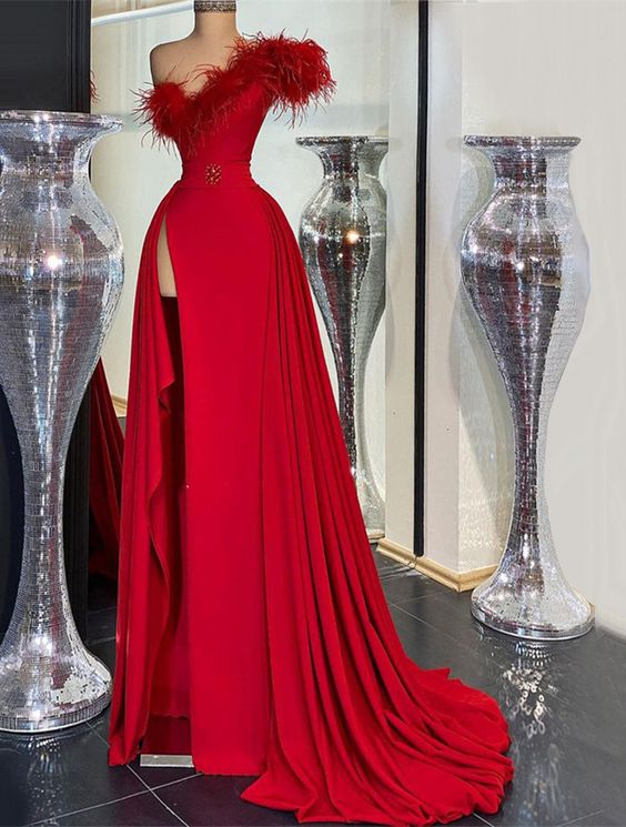 Red Prom Dresses, Lace Prom Dresses, Custom Make Evening Gowns - VelvetHem