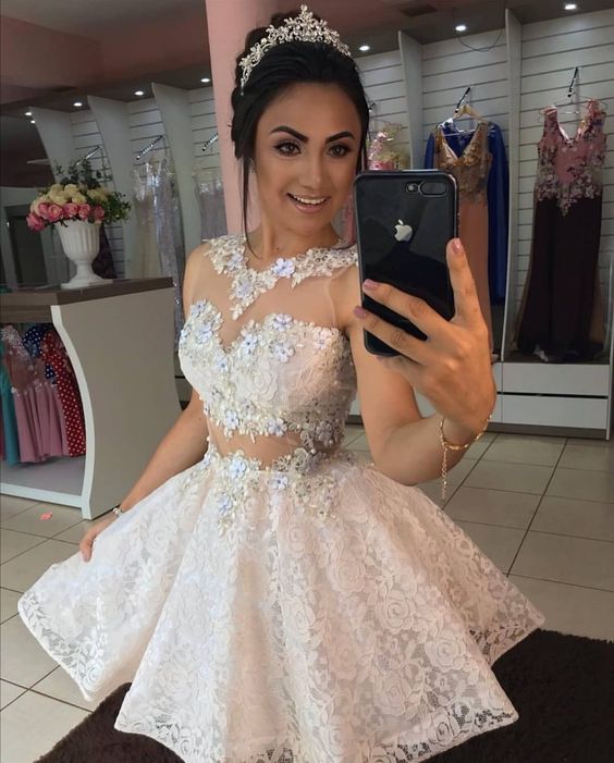 Lace Short Party Dress,Cocktail Dresses - VelvetHem