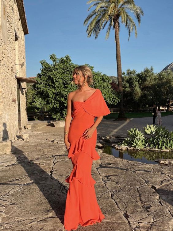 Charming Prom Dress Orange Evening Dress - VelvetHem