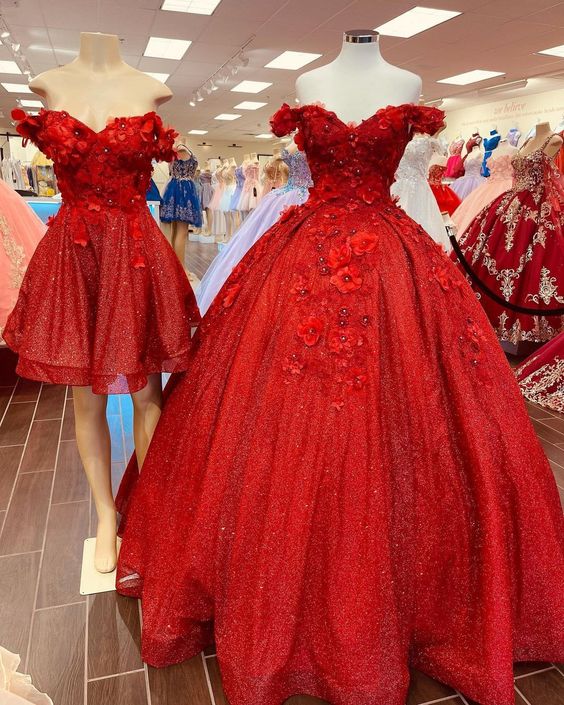 Red Ball Gown Prom Dresses Long Sexy Prom Dress - VelvetHem