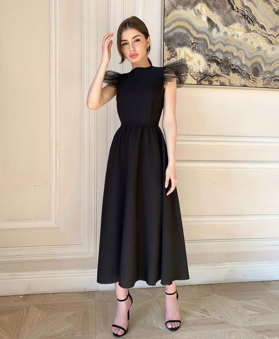 Black Evening Dress, Prom Vintage Dress - VelvetHem
