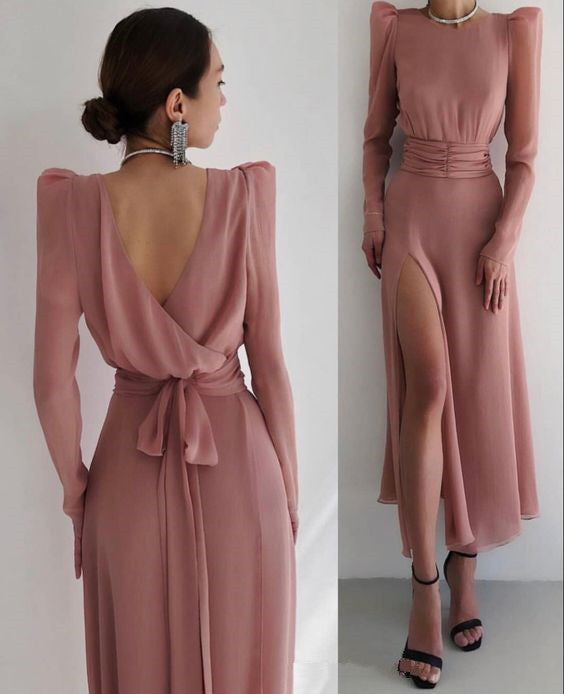 Fashion Prom Dresses Pink Sexy Evening Dress - VelvetHem