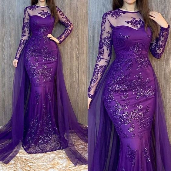 Purple evening dress Long Sexy Prom Dress - VelvetHem