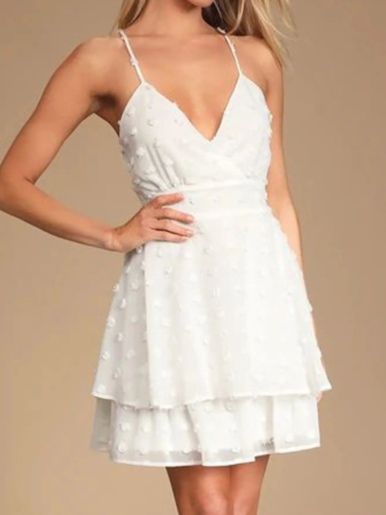 Lia Exclusive V Neck Polka Dot Mini Dress Boutique Collection