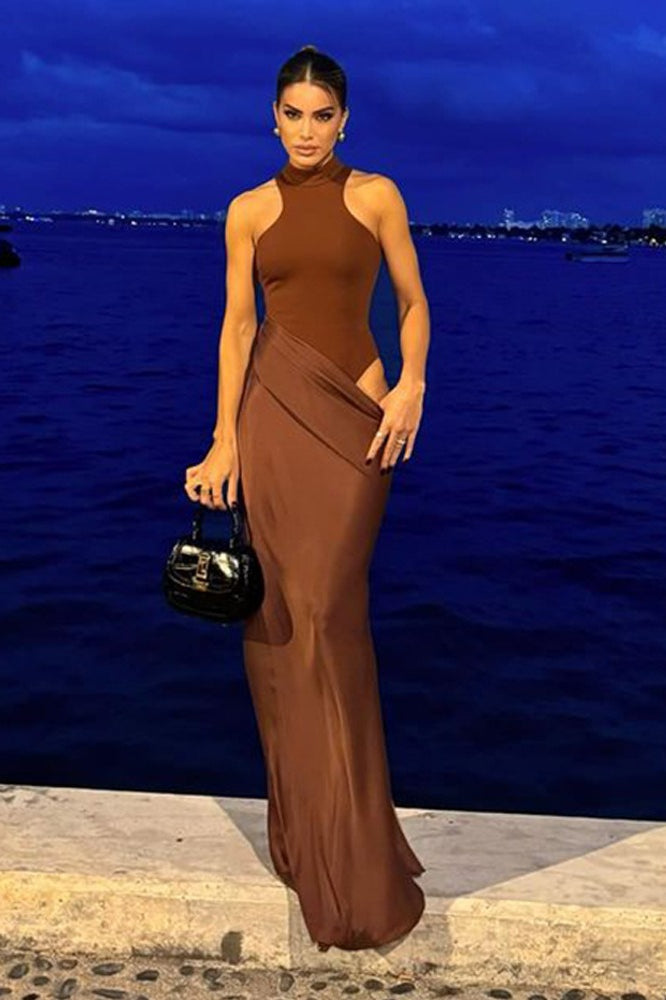 Cutout Sleeveless Slim Fit Maxi Dress - VelvetHem