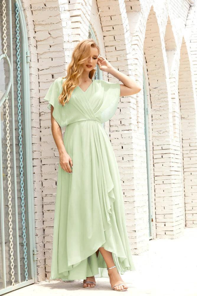 Zapdress Mother of The Bride Dresses Plus Size V-Neck Floor Length Formal Prom Dress for Wedding Guest 28020 (ZD17058)