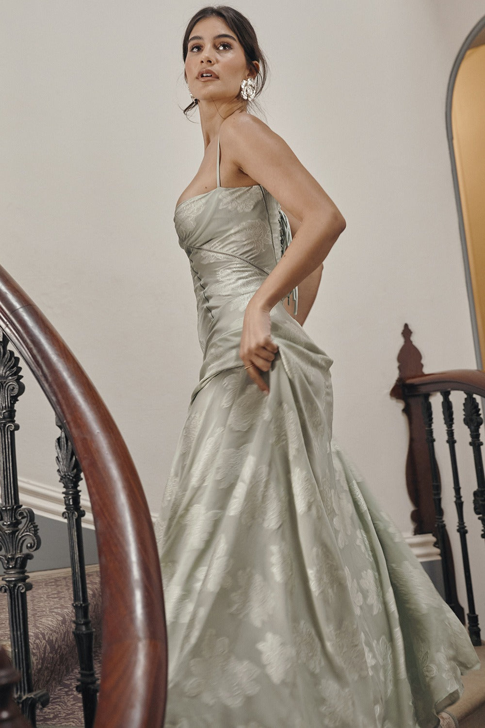 Lace Tie - Strap Romantic Maxi Dress