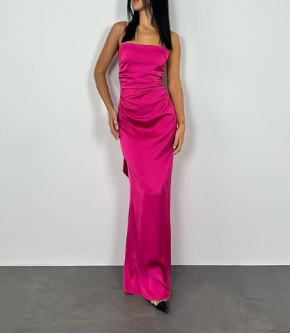 Hot Pink Sexy Sheath Long Prom Dress Backless Evening Gown Y7894 - VelvetHem