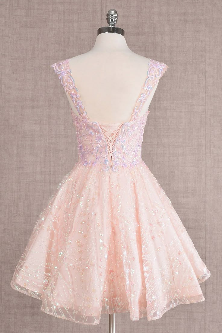 Pretty Gold Lace Butterfly Appliques Short Homecoming Dress Formal 20th Birthday Party Dress