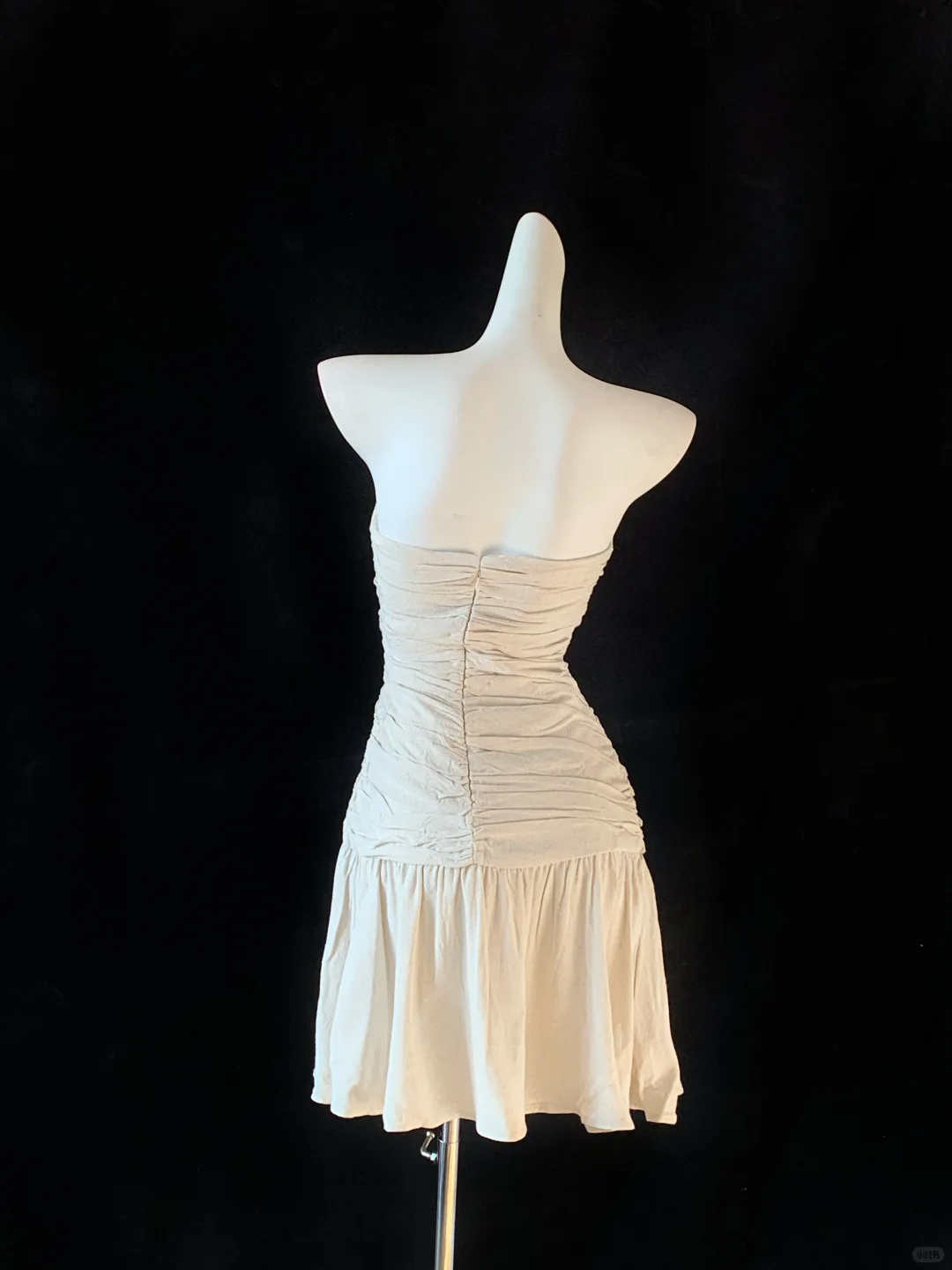 Light Champagne Satin A Line Homecoming Dress Cocktail Dress - View 2 | VelvetHem