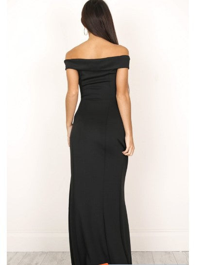 Top Secret Ribbed Off The Shoulder Dress Black