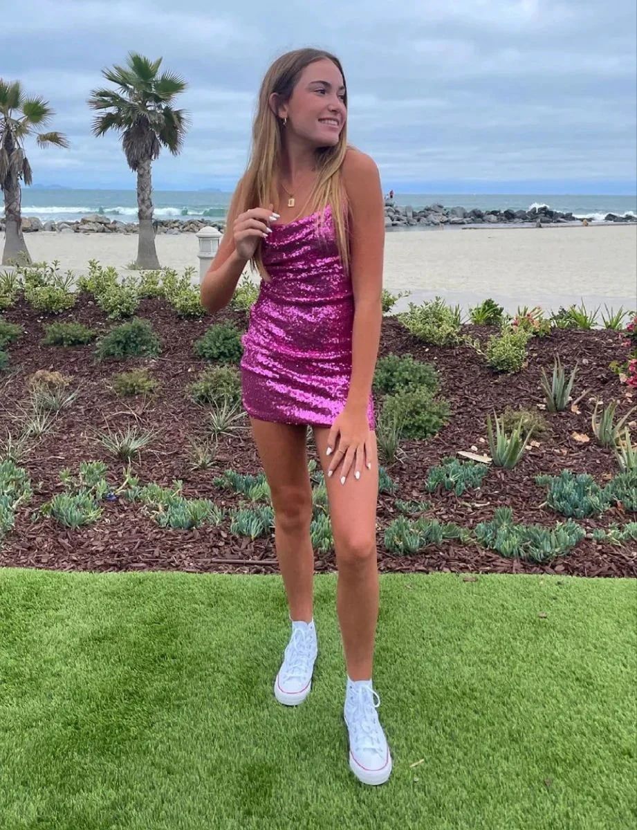 Cute Sequin Mini Homecoming Dress Party Dress Y3002 by simplepromdress