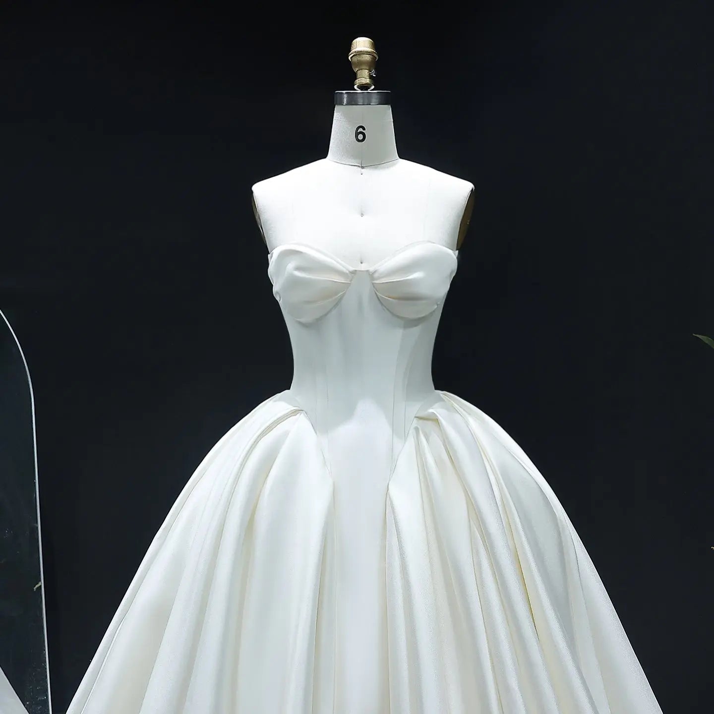 Luxury Sweetheart Satin Ball Gown Wedding Dress with Overskirt ZP185