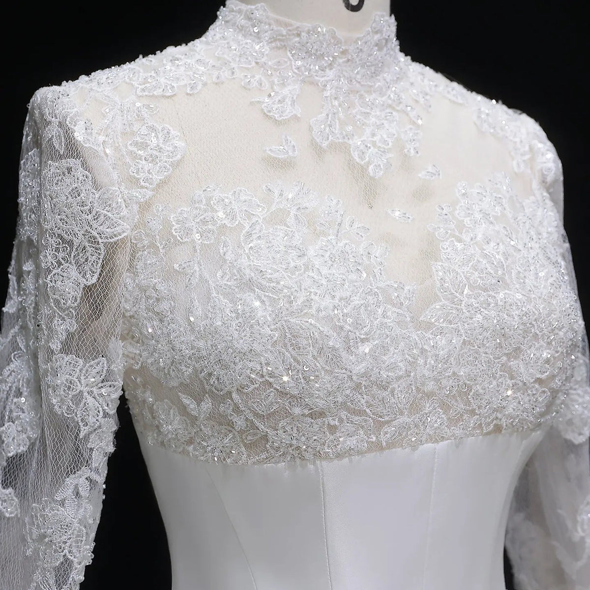 Classic Long Sleeve Lace Ball Gown Wedding Dress ZP180