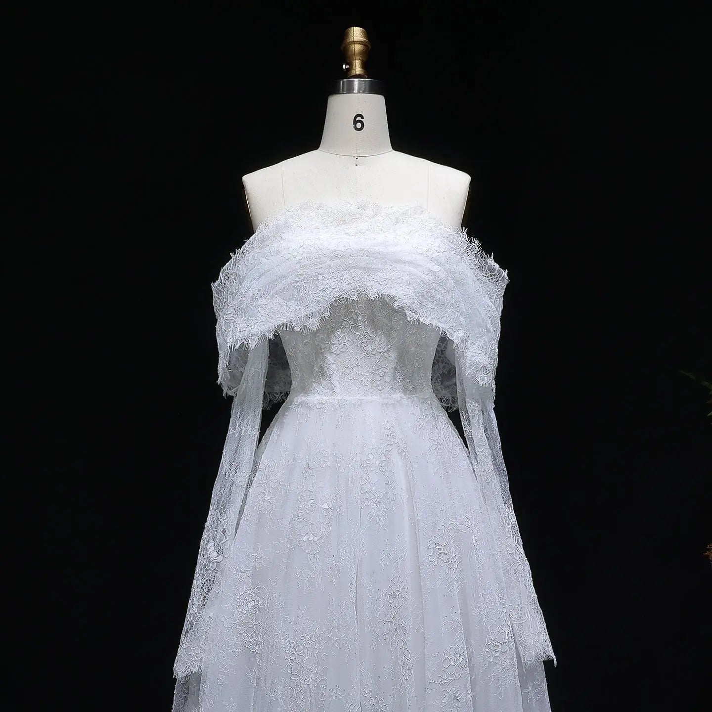 Luxury Off Shoulder Wedding Dress with Long Sleeves ZP175