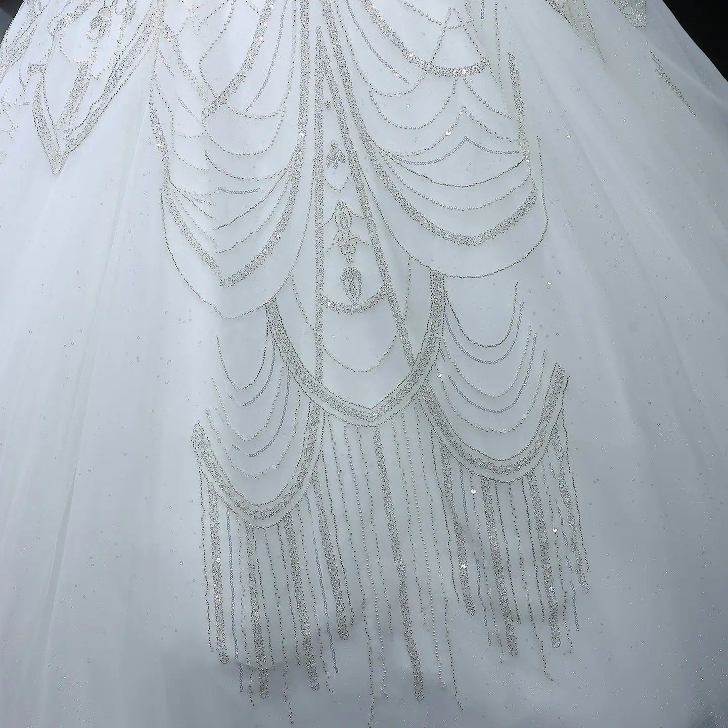 Luxury Beaded Long Sleeve Ball Gown Wedding Dress ZP184