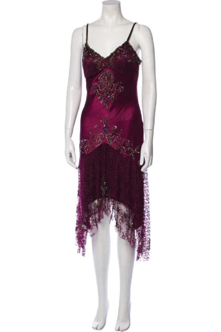 Gorgeous Spaghetti Straps Fuchsia Satin Lace Beaded Mermaid Long Evening Dress Formal Wedding Guest Dress - View 4 | VelvetHem