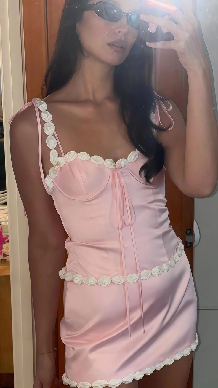 Cute Pink Spaghetti Straps Sweetheart Neck Sheath Birthday Outfits Short Graduation Homecoming Dress - View 2 | VelvetHem