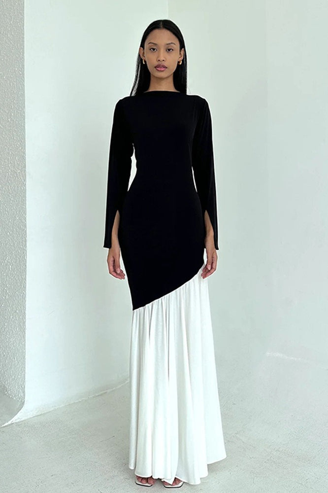 Bodycon Ruched Patchwork Maxi Dress - View 5 | VelvetHem