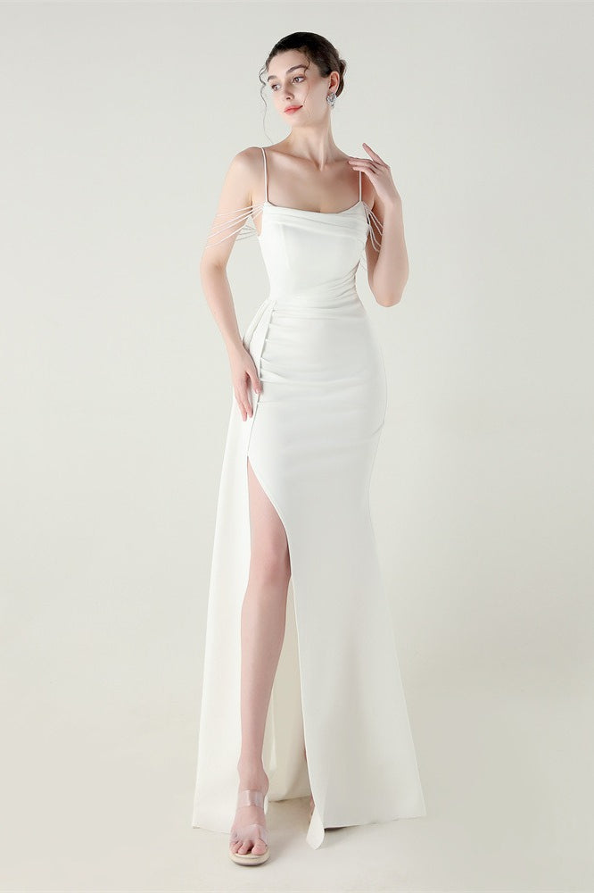 Satin Spaghetti Strap Premium Dress for Streetwear Style