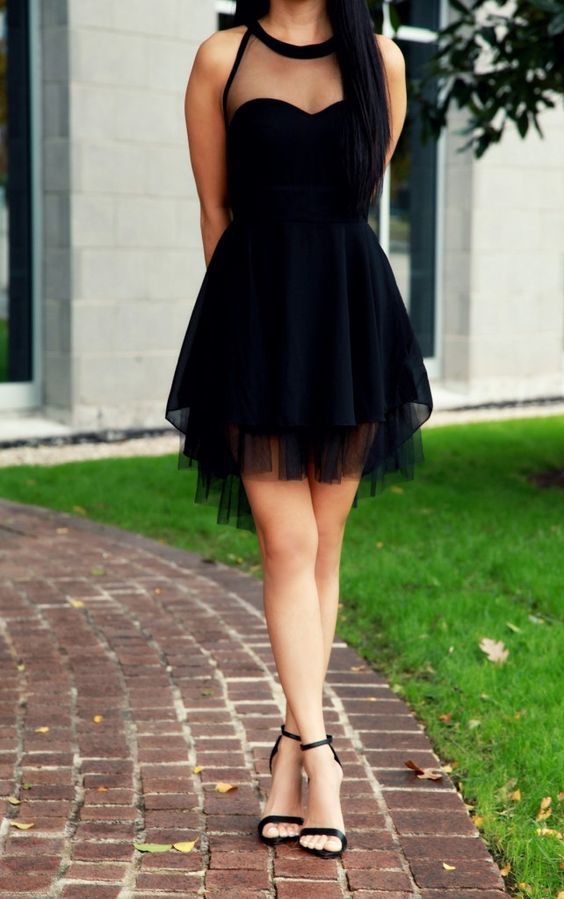Black Homecoming Dress,Tulle Homecoming Dresses,Homecoming Gowns,Party Dress, Short Tulle Prom Dresses - VelvetHem