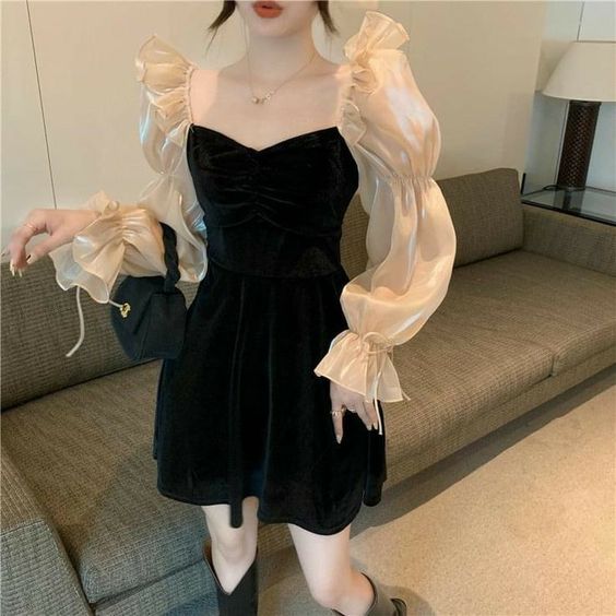 Vintage Black Party Dress Homecoming Dresses - VelvetHem