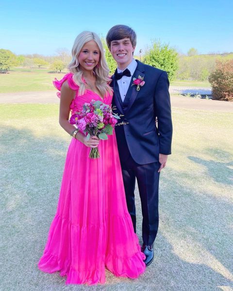 Elegant Hot Pink Long Prom Dresses - VelvetHem